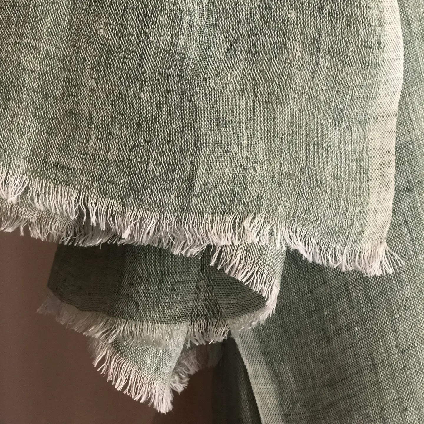 Soft Green Linen Scarf - Buffalo