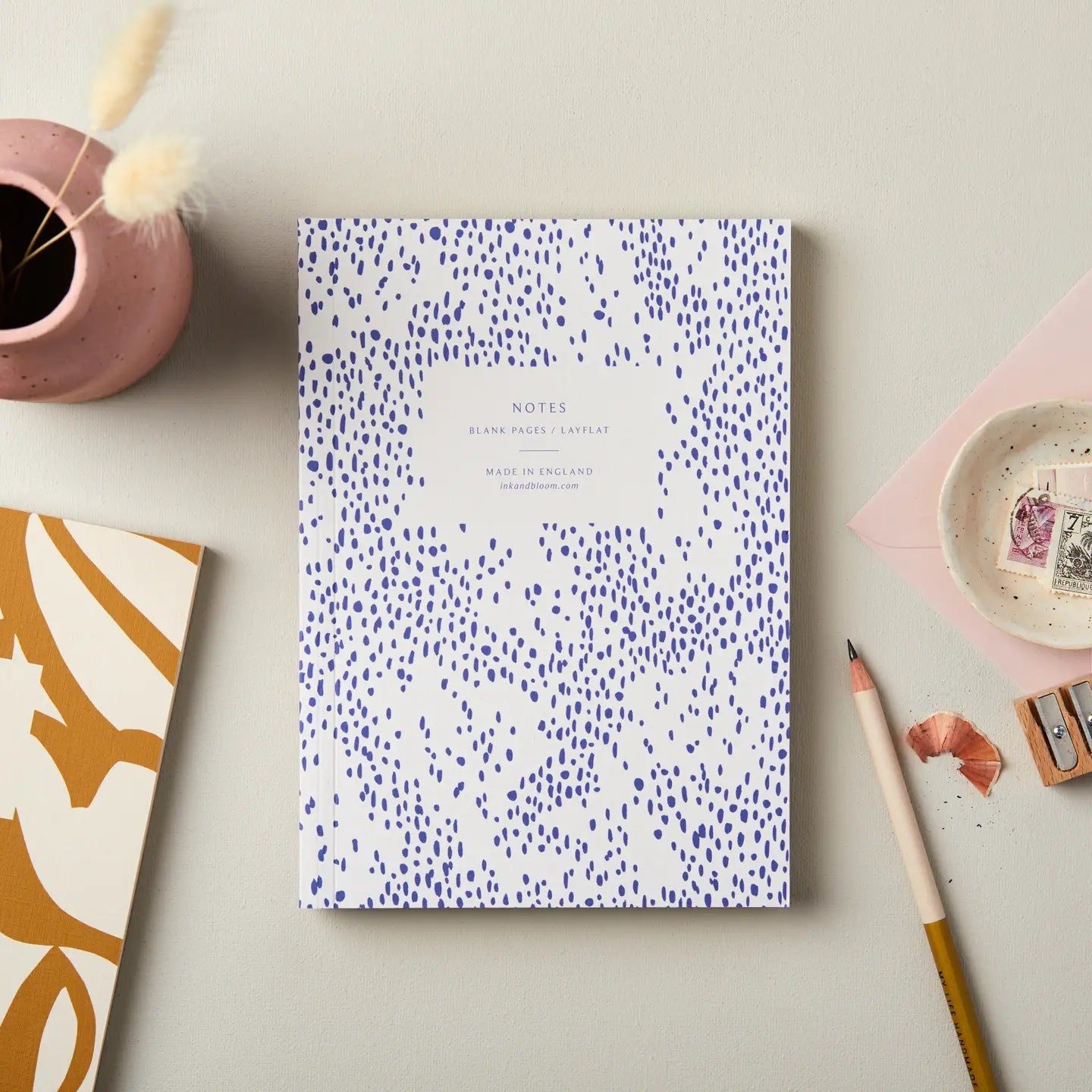 A5 Layflat Notebook - Blue Speckle - Buffalo