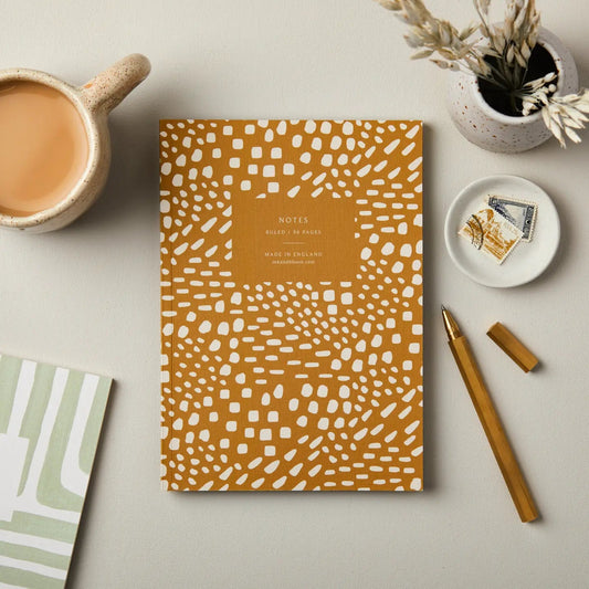 A5 Ruled Notebook - Mustard Abstract - Buffalo