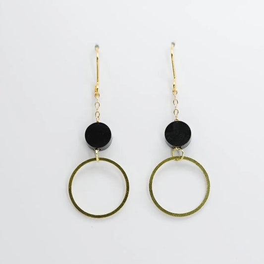 Long Dot & Circle Earrings - Buffalo