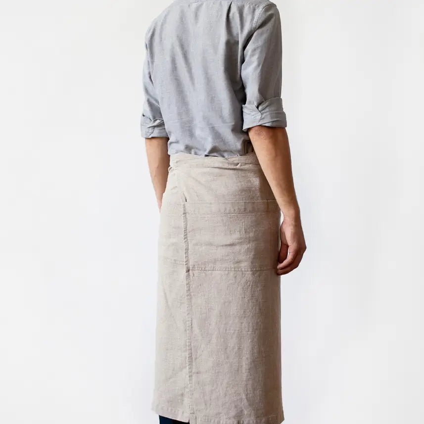 Natural Linen Garcon Apron - Buffalo