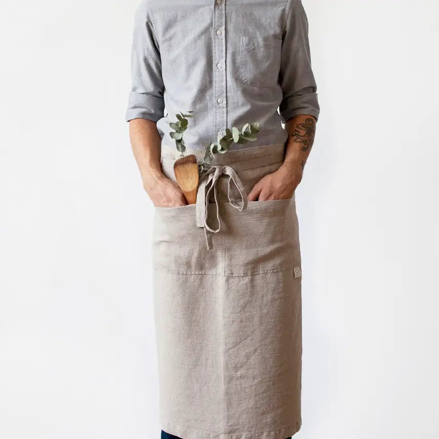Natural Linen Garcon Apron - Buffalo