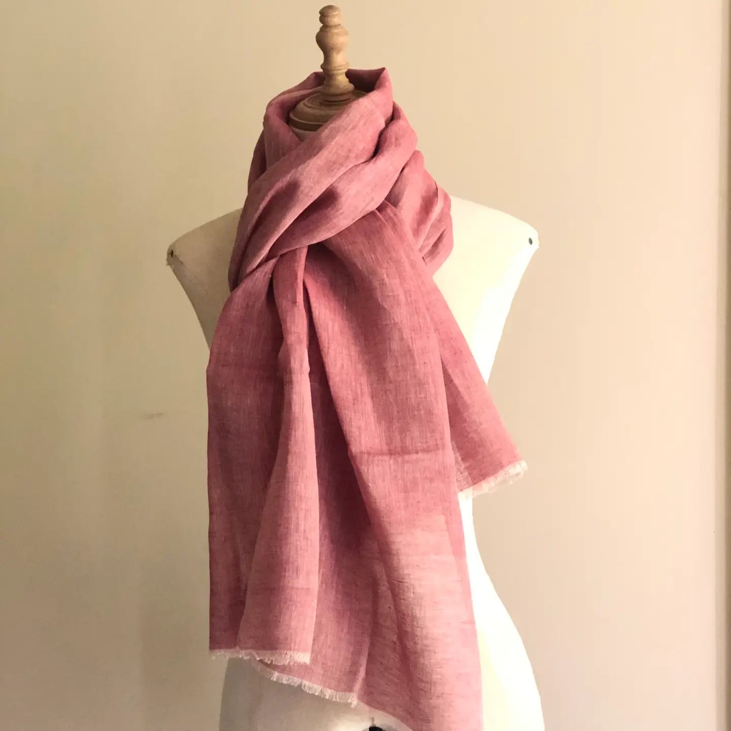 Soft Red Linen Scarf - Buffalo