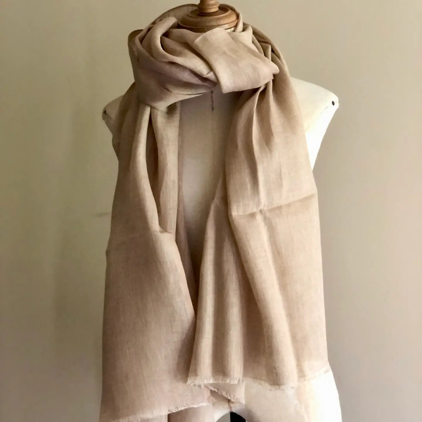 Taupe Linen Scarf - Buffalo