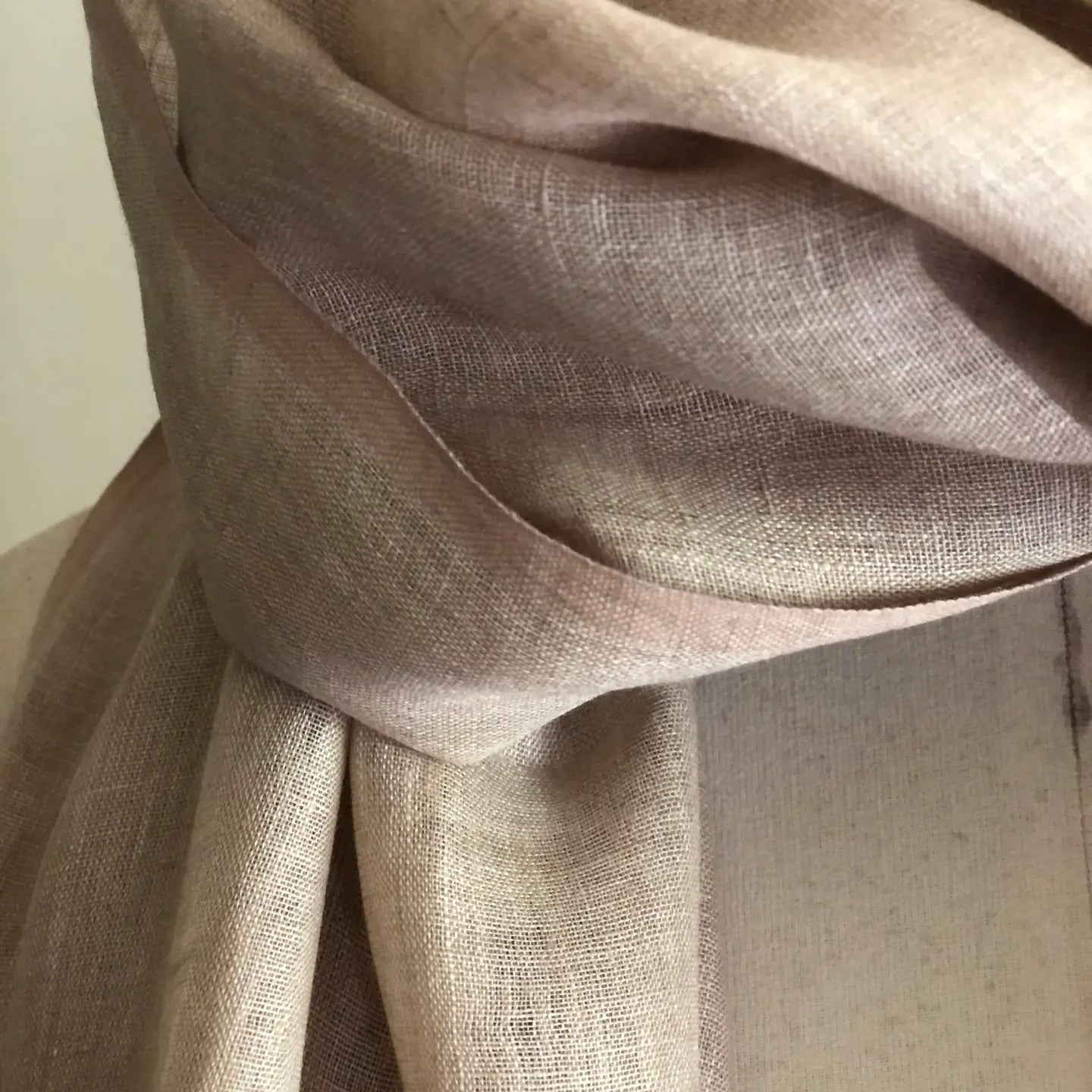 Taupe Linen Scarf - Buffalo