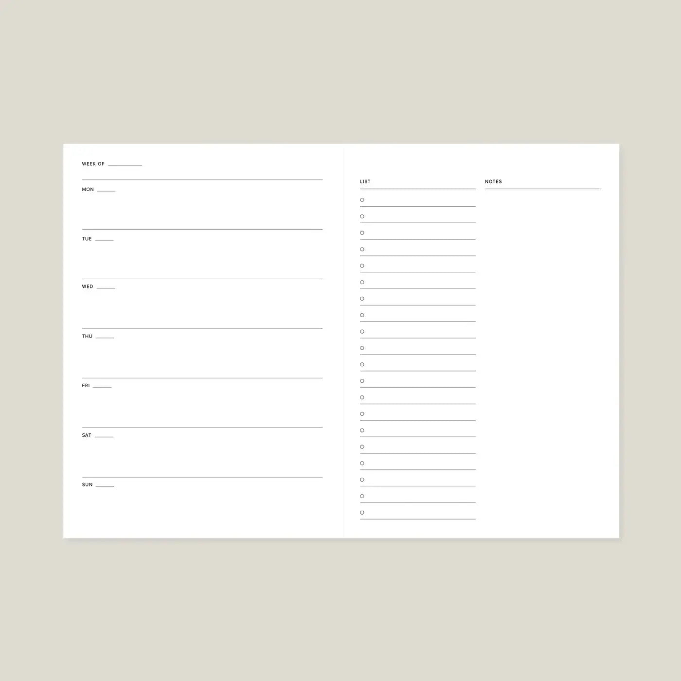 Undated Weekly Planner - Abstract - Buffalo