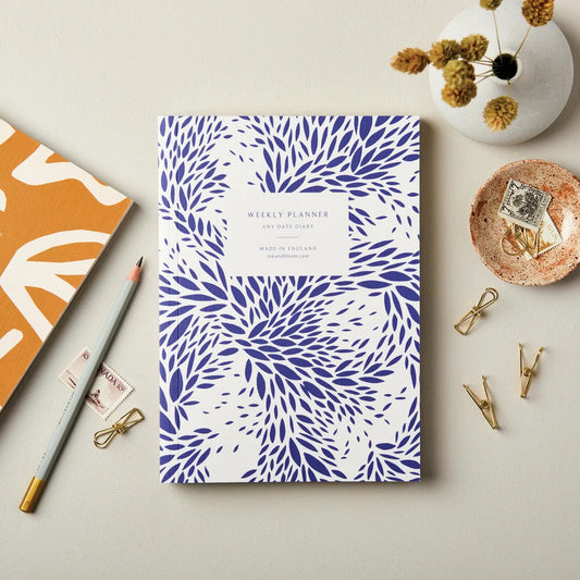 Undated Weekly Planner - Floral Blue - Buffalo