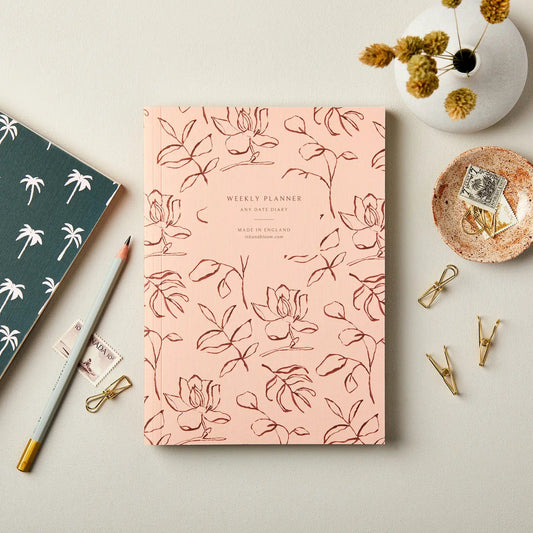 Undated Weekly Planner - Pink Flora - Buffalo